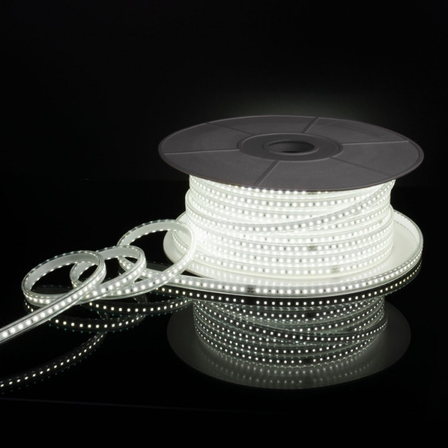 LS015 220V/ Лента светодиодная 220V 14,4W 120Led 2835 IP65 6500 холодный белый, 50 м