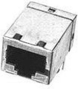 5569564-4, Modular Connectors / Ethernet Connectors MJ ASSY R/A 8POS LED GRN&amp;GRN