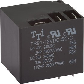 TR91-12VDC-SC-C, Реле 1пер. 12VDC / 40A, 240VAC TR91-12VDC-SC-C, Реле 1пер. 12VDC / 40A, 240VAC