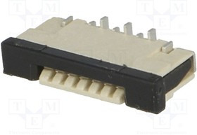 F1003WV-S-06P, Разъем: FFC (FPC), вертикальный, PIN: 6, ZIF, SMT, 0,5А, 30мОм, 1мм