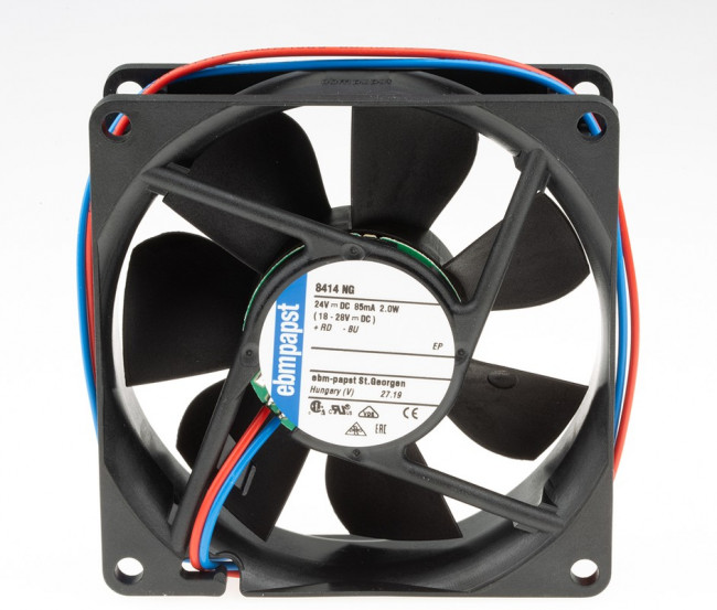 8414NG, 8400 N Series Axial Fan, 24 V dc, DC Operation, 69m³/h, 2W, 83mA Max, 80 x 80 x 25mm