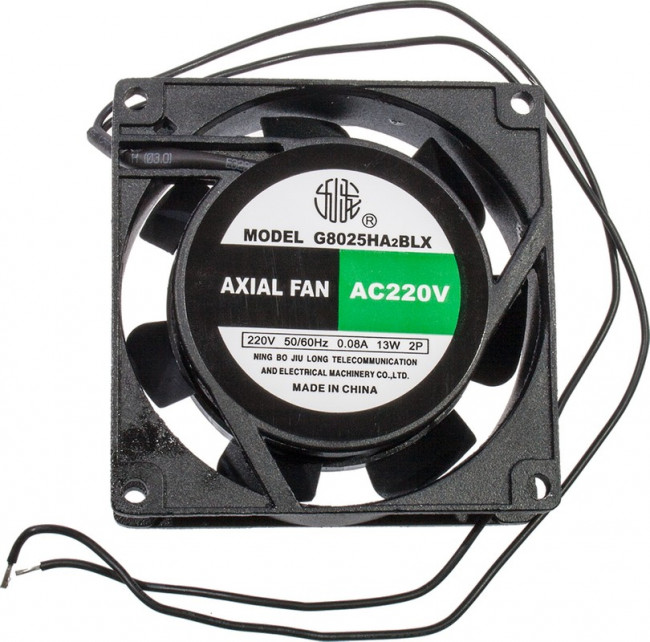 G8025HA2BLX, вентилятор 220В 80х80х25мм (аналог JA0825H2B) подшипник качения клеммы