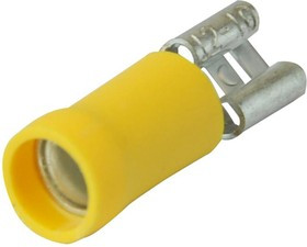 STFDD5-250, Female Push On Crimp Terminal Yellow 20A, 6.3mm x 0.8, 100 Pack