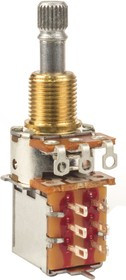 PDB185-GTR11-254A2, 250k Rotary Potentiometer 1-Gang Panel Mount, PDB185-GTR11-254A2