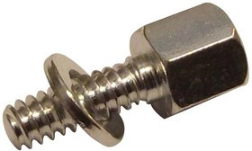 L17D204182TX, Винт D Sub, 17D, 12.9 мм, M5, 4-40