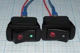 Кнопка противотуманной фары с двойной подсветкой 12В/20А; №10664 ПклА/М\12\20\ON-OFF\\\ ILСДзел&amp;кр\\3T\ \Пр/туман/фар