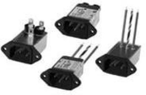 3EC8, AC Power Entry Modules 3A WIRE LEADS FLANGE MOUNT