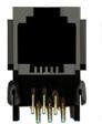 E5566-Q0LK22-L, Modular Connectors / Ethernet Connectors RJ25 6P6C SIDE ENTRY