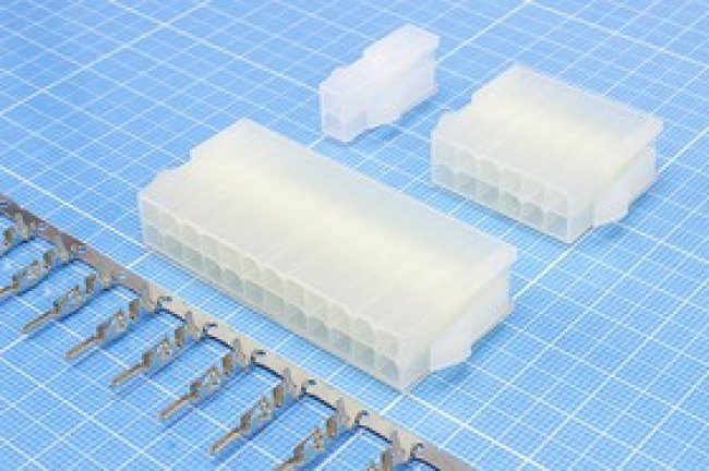 Штекер питания Mini-Fit 2-х рядный на 4 контакта, на кабель; №9541 штек пит MF\2x 2\P4,2\каб\\MF- 2x2M+конт[13]
