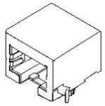 0955402881, Conn RJ-45 F 8 POS 1.27mm Solder RA Thru-Hole 8 Terminal 1 Port Modular Jack 8/8, RJ45 Cat 3 Tray
