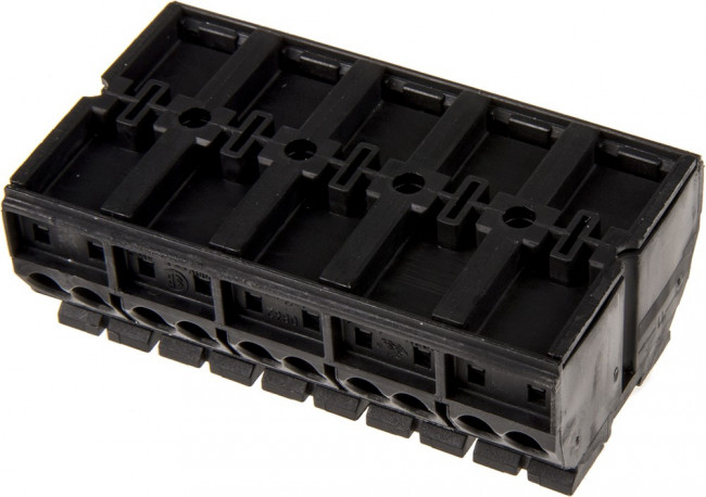 862-1505, 5-полюсная 4-пров. колодка, 0,5-4 мм2, PE-N-L1-L2-L3, чёрная