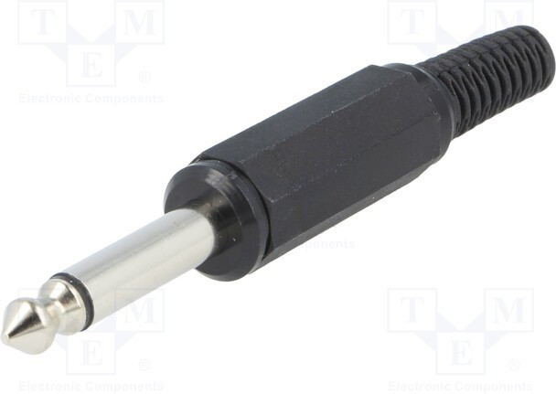 KLSM3B, Вилка, Jack 6,3мм, "папа", mono, с амортизатором, Кол-во полюсов: 2