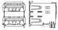 1734510-2, USB Connectors MINI USB, TYPE B, R/A, T/H