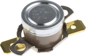 2455RP 9100-438 L100C, Bi-Metallic Thermostat, Opens at +100°C, Closes at +85°C, +186°C Max, NC, Automatic Reset