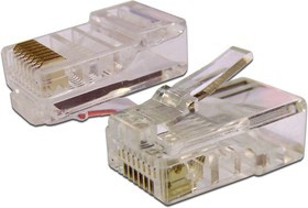 Коннектор RJ-45 8P8C UTP Кат. 6 TWT, универсальный, 100 шт. в упак. TWT-PL45-8P8C-6