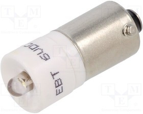 1860015W3, Индикат.лампа: LED; BA9S,T10; белый; пластик; 6ВDC; -20-60°C
