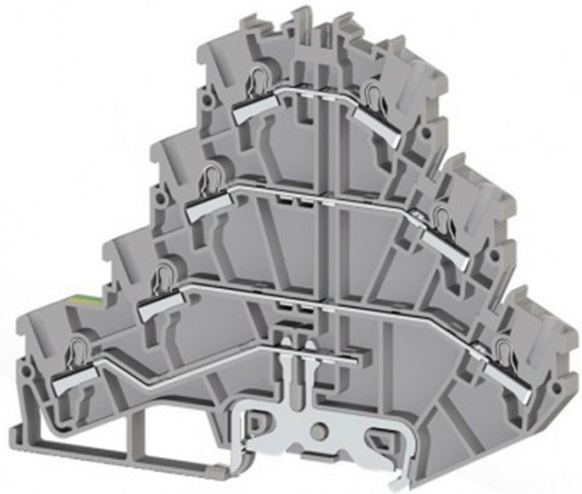 PYK2,5-3FT (серый), 307209 Клеммник пруж.быстрозажимной (Push in) 3-х ярусный, с контактами на DIN-р PYK2,5-3FT (серый), 307209 Клеммник пруж.быстрозажимной (Push in) 3-х ярусный, с контактами на DIN-р