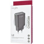 Блок питания (сетевой адаптер) VIXION L2 2xUSB, 1.2A (черный)