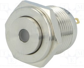 V16-10S-12G-S, Переключатель антивандальный, Положения 2, SPST-NO, 2A/36ВDC