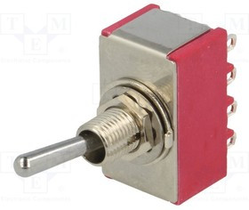 IC4101T1B1M1QE, Переключатель: тумблер, Пол: 2, 4PDT, ON-ON, 5A/125ВAC, 5A/28ВDC