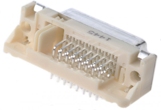 74320-4004, MicroCross 74320 24 Way Right Angle Through Hole D-sub Connector Socket, 1.91mm Pitch