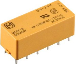 S4-DC24V, Универсальное реле, серия S, силовое, без защелки, 4PST-NO, 24В DC, 4А
