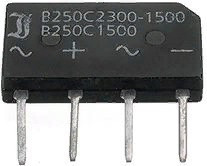 B500C1500B, Диодный мост 1000В 2.3А [19X10X3.5]