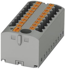 3273504, DIN Rail Terminal Blocks PTFIX 6/18X2,5-G GY 2.5mm2 w/6mm2 feedin