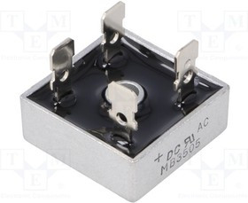 MB3505, Диодный мост: однофазный, Urmax: 50В, If: 35А, Ifsm: 400А, MB-25, THT