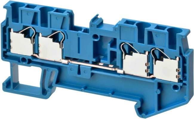 XW5T-P2.5-2.2-1BL, DIN Rail Terminal Blocks TB PushIn 2.5mm 2:2 1tier Blue
