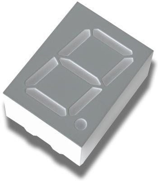 HDSP-5701, 7-сегментный светодиодный дисплей, Желтый, 20 мА, 2.1 В, 2.75 мкд, 1, 14.22 мм