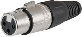 FC6140, Аудио разъем XLR, 3 контакт(-ов), Гнездо, Монтаж на Кабель, Контакты с Покрытием из Серебра