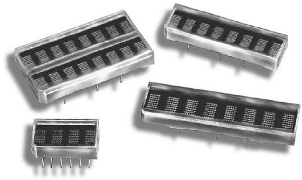 HCMS-2971, Буквенно-цифровой светодиодный дисплей, Желтый, 264 мА, 180 мккд, 8, 5.08 мм, 5 В