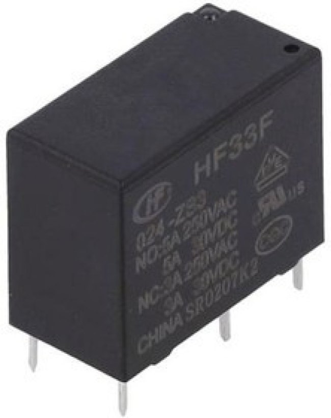 HF33F/024-ZS3, Реле: электромагнитное, SPDT, Uобмотки: 24ВDC, 5A/250ВAC, 5A/30ВDC HF33F/024-ZS3, Реле: электромагнитное, SPDT, Uобмотки: 24ВDC, 5A/250ВAC, 5A/30ВDC