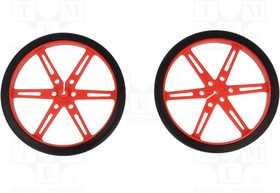 POLOLU-1431, Колесо, красный, Ось: D профиль, Кол-во шт: 2, на корпус, d: 80мм POLOLU-1431, Колесо, красный, Ось: D профиль, Кол-во шт: 2, на корпус, d: 80мм