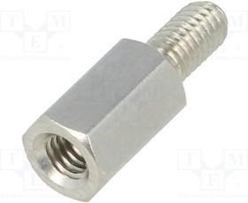 TFM-M3X8/DR213K, Дистанцирующая стойка с резьбой, 8мм, Внутр.резьба: M3, латунь