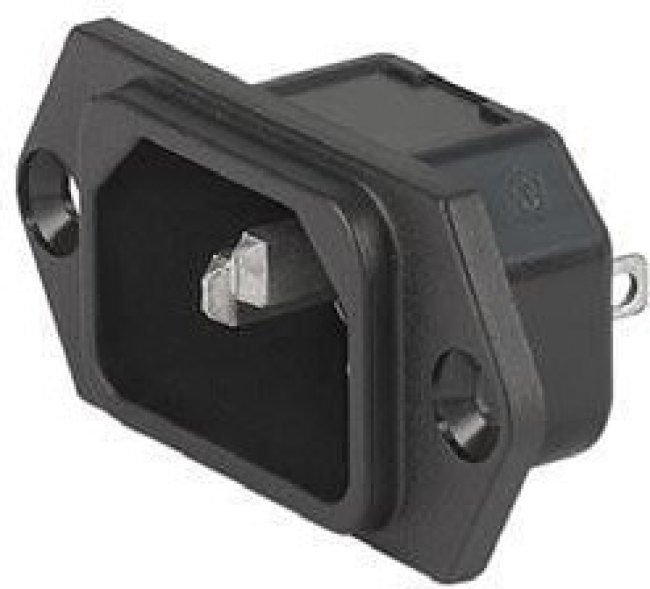 6100.3100, IEC Power Connector, IEC C14 Inlet, 15 А, 250 В AC, Быстрое Соединение, Монтаж на Фланец 6100.3100, IEC Power Connector, IEC C14 Inlet, 15 А, 250 В AC, Быстрое Соединение, Монтаж на Фланец