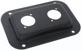 D0604K, Black Connector Dish for Two XLR or Speakon Jacks - 3 1/2" x 5 1/8"