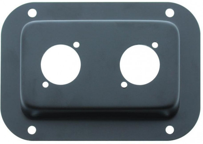 D0604K, Black Connector Dish for Two XLR or Speakon Jacks - 3 1/2" x 5 1/8"