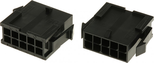 43020-1000, Корпус разъема, двухрядный, монтаж в панель, Серия Micro-Fit 3.0, Штекер, 10 вывод(-ов), 3 мм