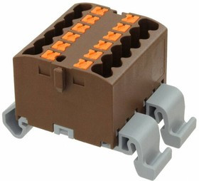 3274132, Conn Distribution Terminal Block 12 POS Spring Clamp DIN Rail/Panel Mount 24A