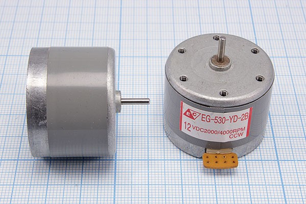 Электродвигатель 12В, 2000/4000 оборотов/мин, 35x25m35мм, левый; №двиг95 двиг 12В\0,1А\лев\2000/4000\ 35x25m35\EG-530YD-2B