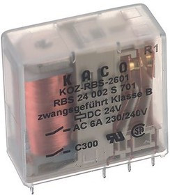 RBS 2601, PCB Safety Relay K-RBS, 2CO, 24V, 730Ohm, 6A