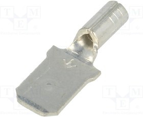 KEYS8282, Наконечник: плоская, 6,4мм, 0,8мм, "папа", обжим, на провод, прямой