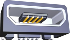 2173157-3, Right Angle, SMT, Socket Type B 2.0 USB Connector