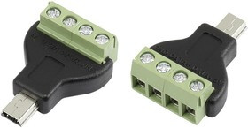 Cable Mount, Plug Type Mini B USB Connector