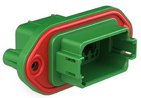 AT04-12PC-PM11, Automotive Connectors 12 Pin Rcp Pnl Mnt C Self-Thread Green