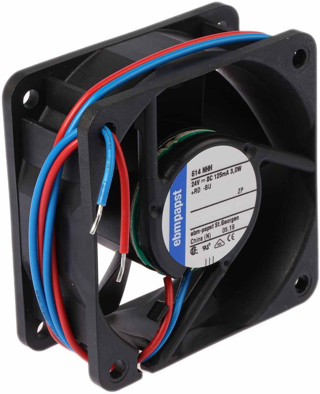 614NHH, Осевой Вентилятор, осевой, квадратный, проводные выводы, шариковый, Серия 600N, 24 В DC, 60 мм 614NHH, Осевой Вентилятор, осевой, квадратный, проводные выводы, шариковый, Серия 600N, 24 В DC, 60 мм