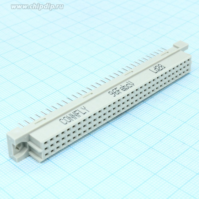 DS1120-96F0V13, розетка прямая, 3 ряда АВС, 96 контактов (3*32), шаг 2,54 / D33-96F1D-L (DIN41612C-96F ) (9001-12961D) (850420270) (DS1120-9
