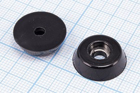RL-SR-18x15x5, Ножка приборная коническая, армированная шайбой, ø18мм, высота 5мм; Q-15721 ножка прибор 18x 5\h- 2/отв 4,0\резин\конус\